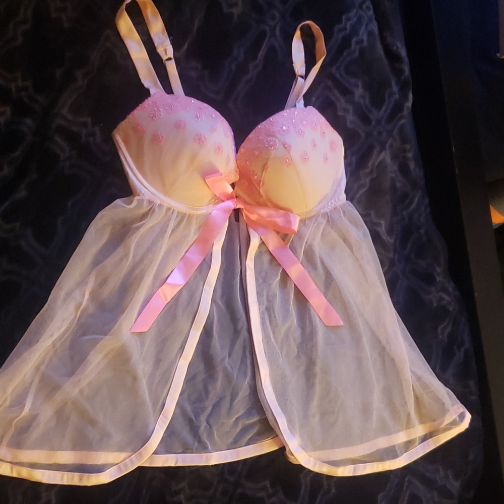 Victoria's Secret Teddy Lingerie 36D pink